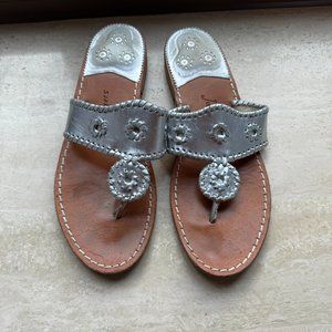 Jack Rogers Silver Sandal - Size 10